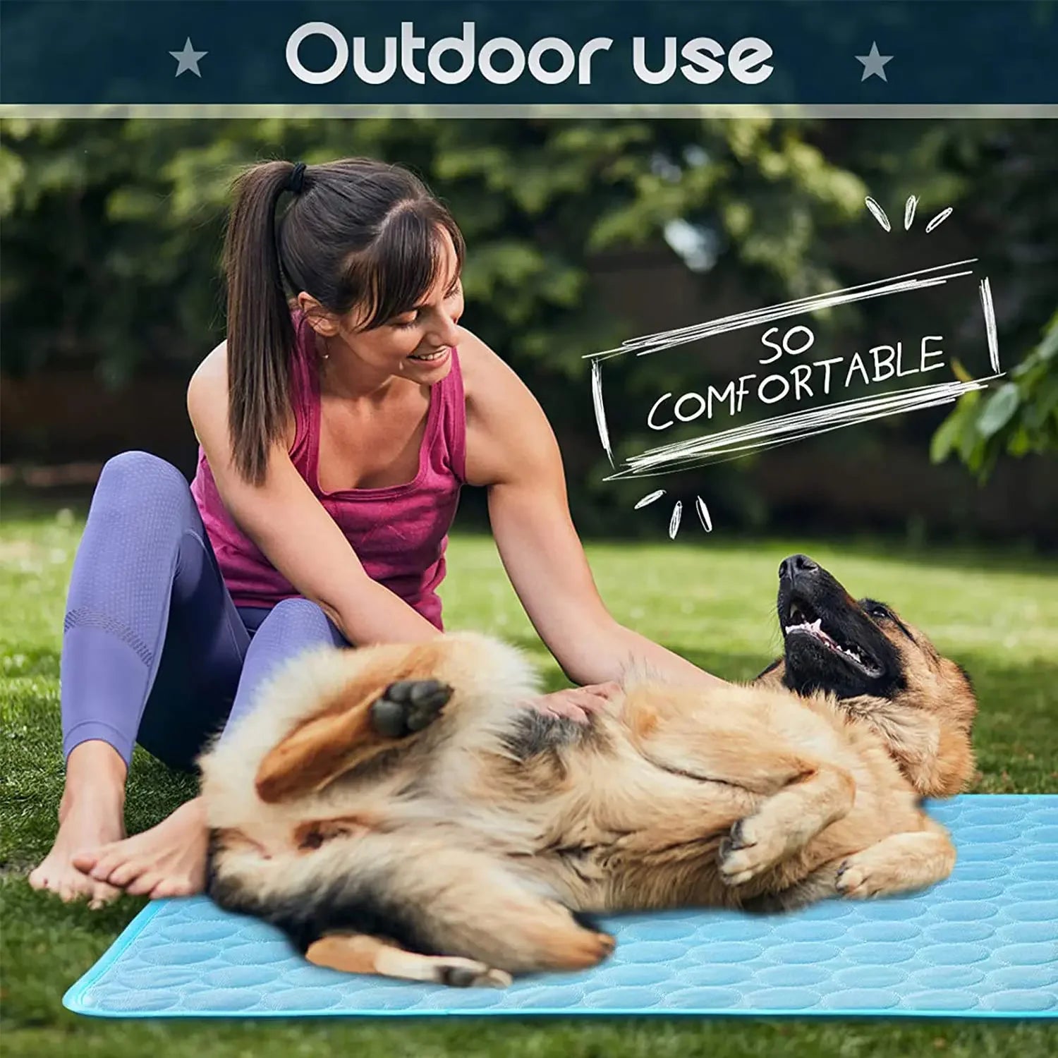 NONOR Dog Cooling Mat Summer Pet Bed for Dogs Cats Kennel Pad Breathable Pet Self Cooling Blanket Dog Car Seat Bed